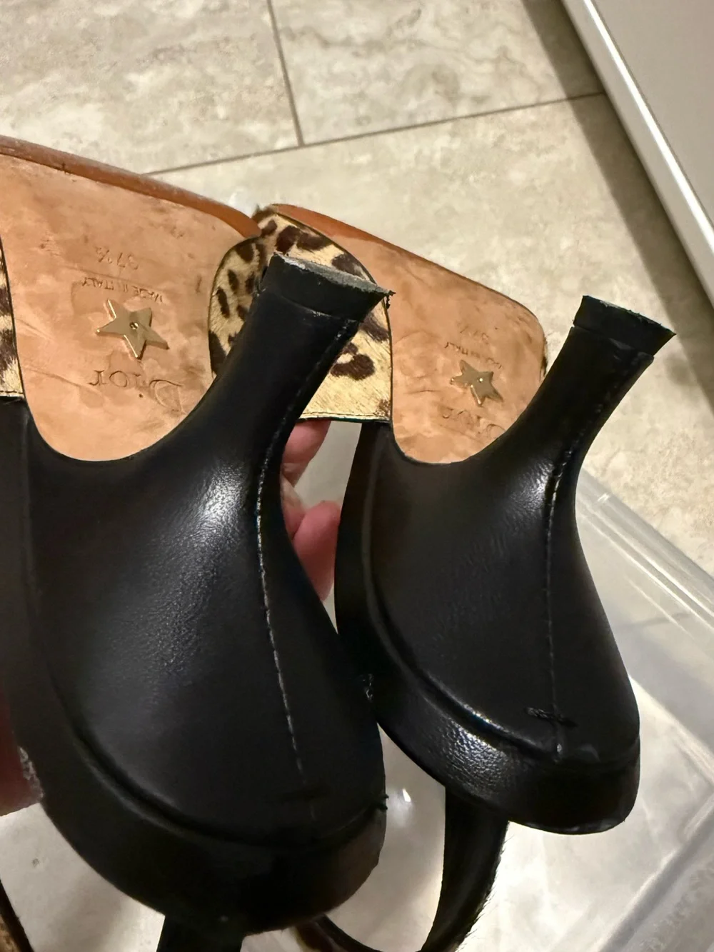Dior Leopard-Print Pointed Slingback Pumps size 37.5